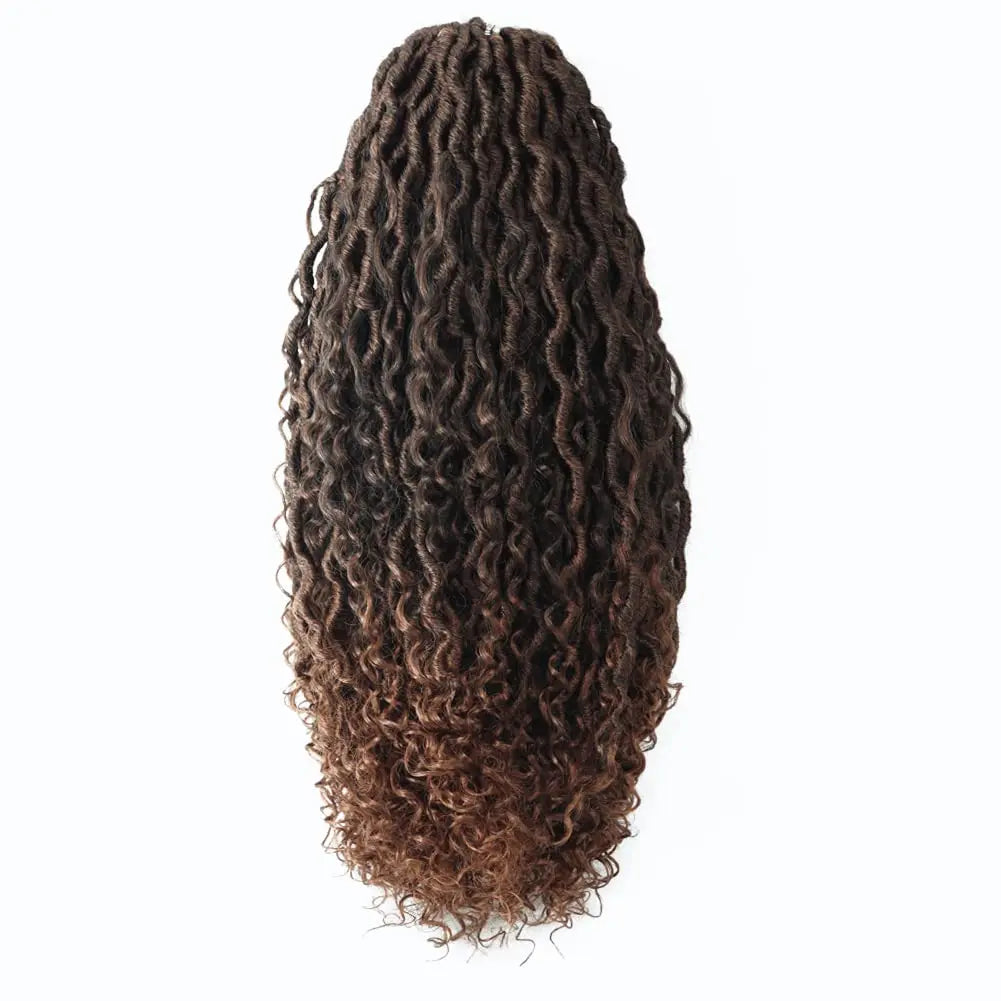 ( US ONLY) FAST SHIPPING GL | Toyotress® Curly Locs Crochet Hair - Natural Black Pre-twisted Faux Locs Crochet Braids, Short Pre-looped Synthetic Braiding Hair Extensions Toyotress